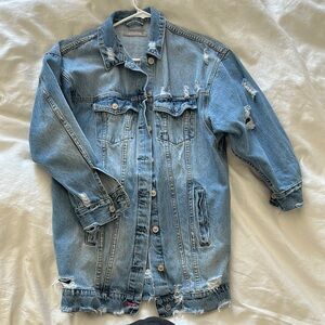 Oversized Distressed Denim Jacket